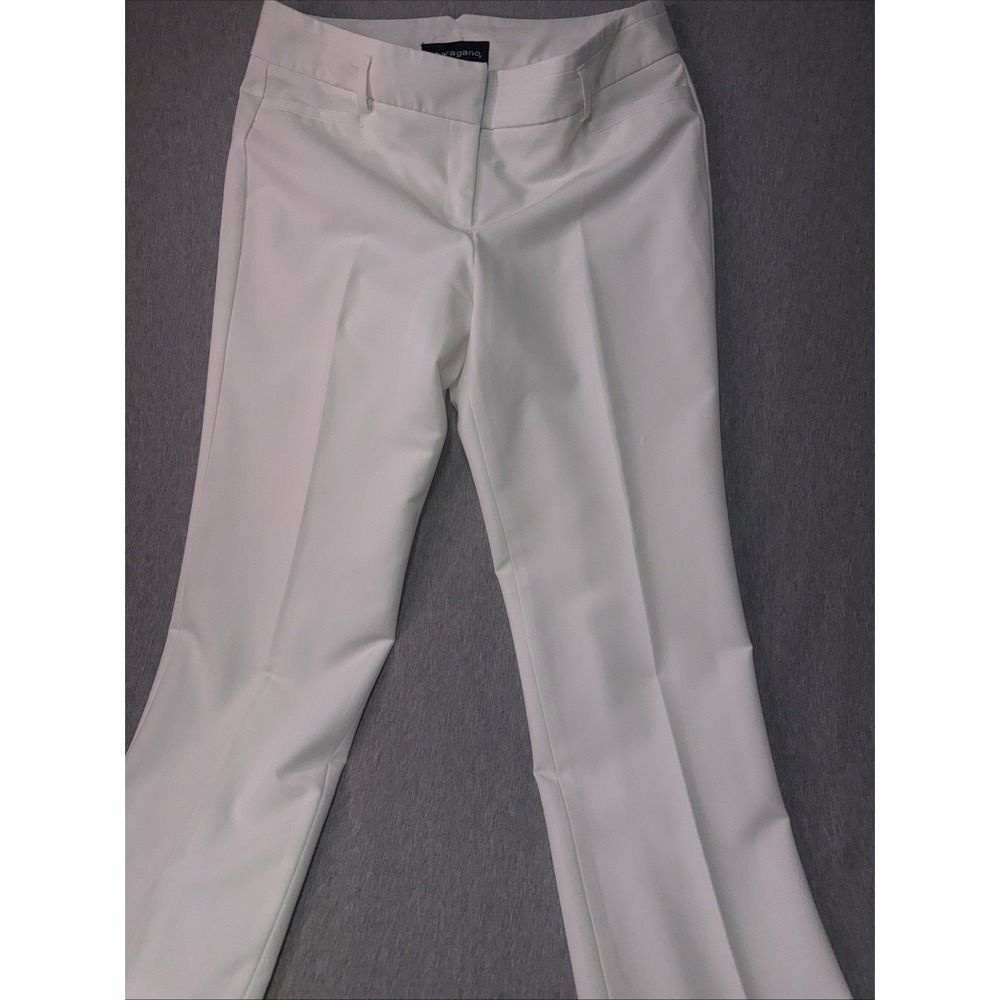 Sharagano Women's Size 8 White Dress Pants Career Stretch Straight Leg Slacks